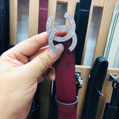 Chanel belt features a distinctive double-C buckle — 8
