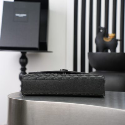Saint Laurent So Black Mixed Matelassé Envelope Bag — 8