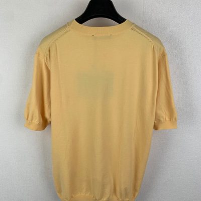 Prada Yellow Recycled Silk-Blend Logo Sweater — 3