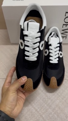 Loewe Flow Runner sneakers in black nylon and suede — 5