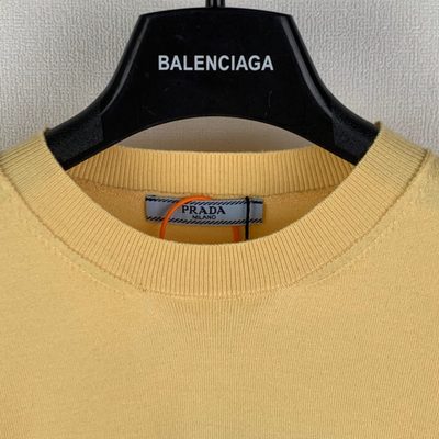 Prada Yellow Recycled Silk-Blend Logo Sweater — 5
