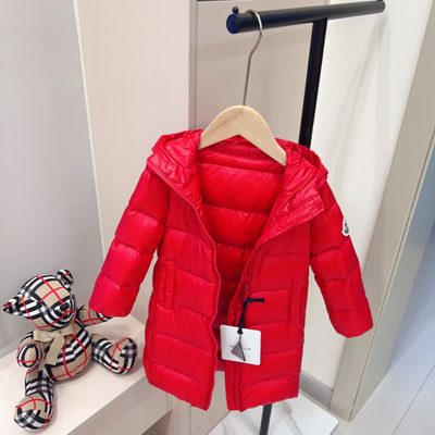 Moncler Enfant navy blue hooded down puffer coat — 3