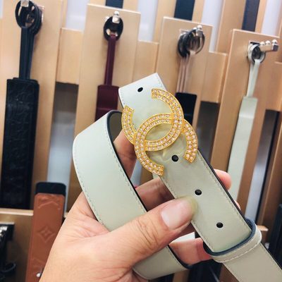 Chanel belt features a distinctive double-C buckle — 5