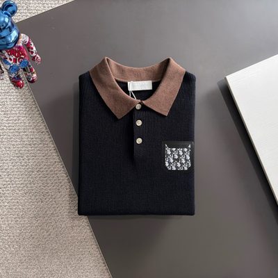 Dior  long-sleeve knit polo sweater — 8