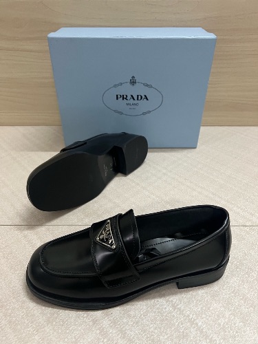 Prada Brushed Leather Loafers