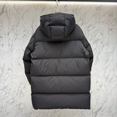 Moncler black Avioth or Bretagne hooded mid-length down jacket — 9