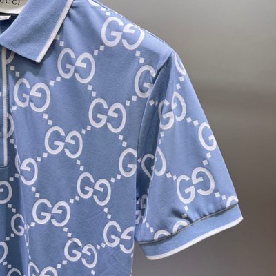 Gucci GG jacquard cotton knit polo shirt — 7