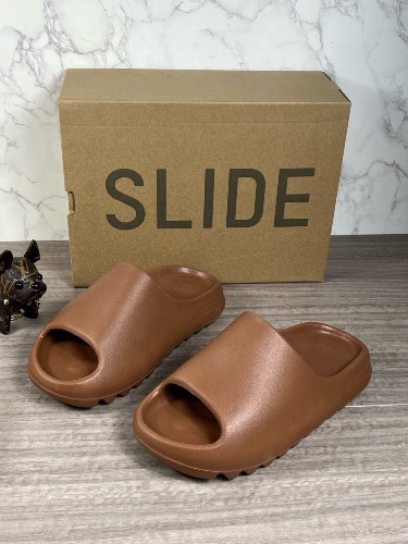 Adidas Yeezy Slides in the Flax colorway — 3