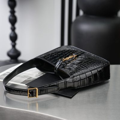 Saint Laurent Le 5 à 7 Crocodile-Effect Hobo Bag — 9