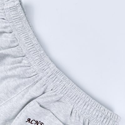 Acne Studios pale grey melange fleece logo sweatpants — 4
