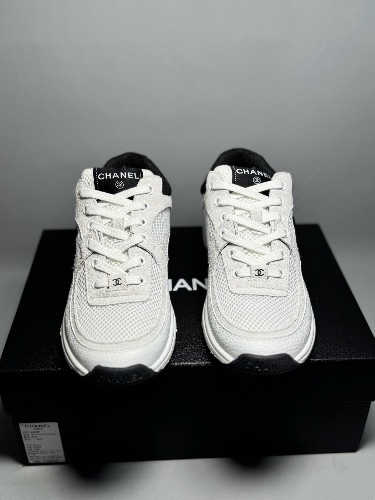 Chanel calfskin and mesh trainers — 3