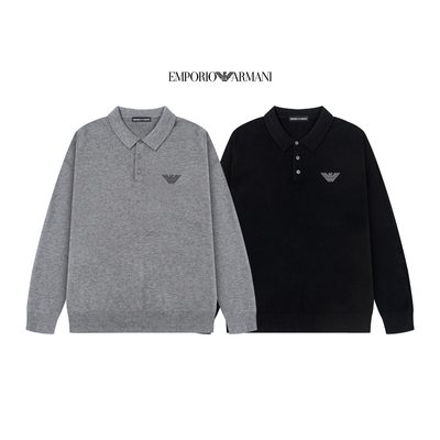 Emporio Armani long-sleeve knit polo sweater — 5