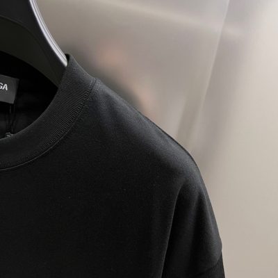 Balenciaga Black Cotton Oversized Tape Logo T-Shirt — 8
