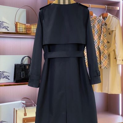 Burberry check-collar trench coat — 7