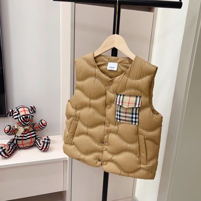 Burberry sand-beige children's or youth down puffer gilet — 4