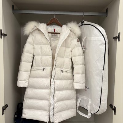 Moncler Boedic hooded shearling-trimmed long down jacket — 5