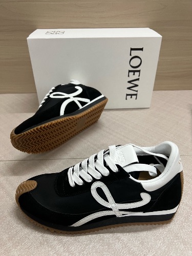 Loewe Flow Runner sneakers in black nylon and suede