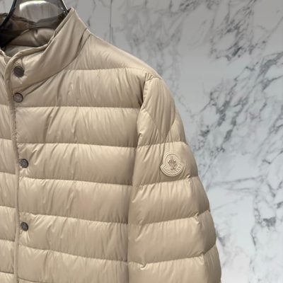 Moncler Beige Clorin Short Down Jacket — 7