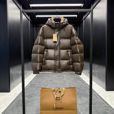Burberry shiny shell hooded puffer jackets
