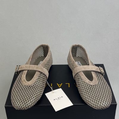 ALAÏA Ballet Flats in Fishnet — 4