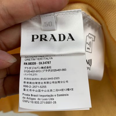 Prada Yellow Recycled Silk-Blend Logo Sweater — 10