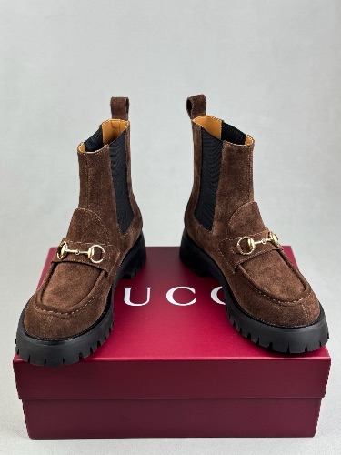 Gucci Horsebit suede ankle boots — 4