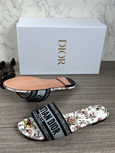 Christian Dior Floral Dway Slide Sandals