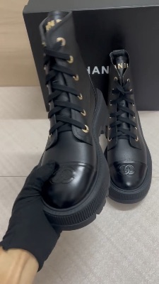 Chanel lace-up combat boots — 5