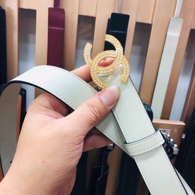 Chanel belt features a distinctive double-C buckle — 4