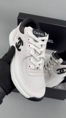Chanel Women's CC Logo Mesh and Suede Sneakers — 5