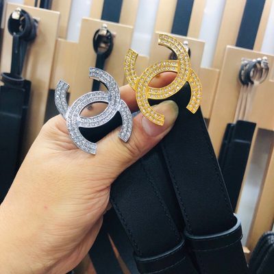 Chanel belt features a distinctive double-C buckle — 3