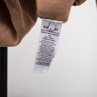 Burberry Check Wool and Cashmere Half-Zip Sweater — 12