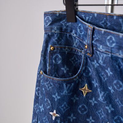 Louis Vuitton Monogram Embroidered Denim Skate Trousers — 5