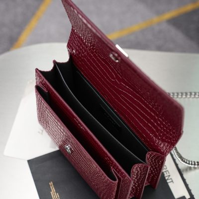 Saint Laurent Sunset Medium in Crocodile-Embossed Leather — 11