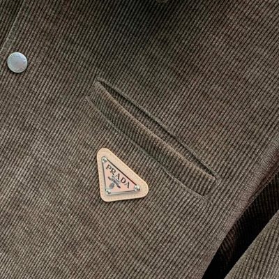 Prada classic button-down shirt and matching trousers accented — 5