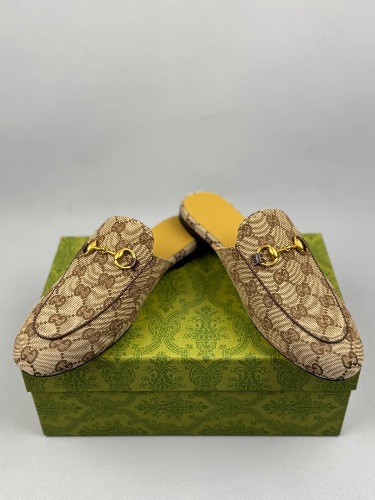 Gucci Princetown canvas mules in beige and ebony — 4
