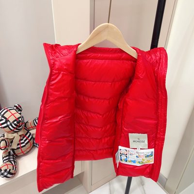 Moncler Enfant navy blue hooded down puffer coat — 4
