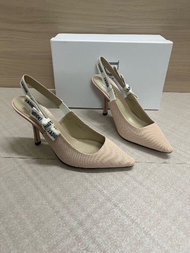 Dior J'Adior slingback pumps in nude technical fabric — 4