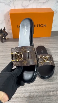 Louis Vuitton Lock It Flat Mules in brown monogram — 5