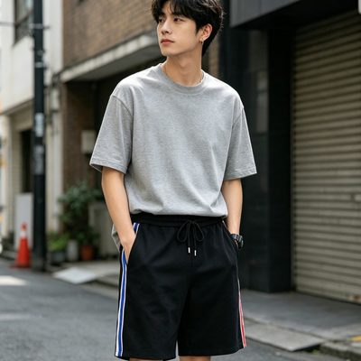 Moncler stripe-trimmed stretch-cotton shor — 3