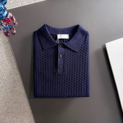 long-sleeve knit polo sweater — 8