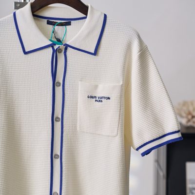 Louis Vuitton white waffle-knit polo shirt — 6