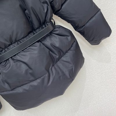 Prada Women's Re-Nylon Belted Hooded Short Puffer Jacket — 8
