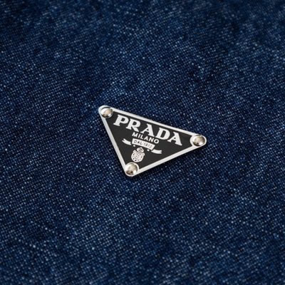Prada Blue Chambray Denim Blouson Jacket — 5