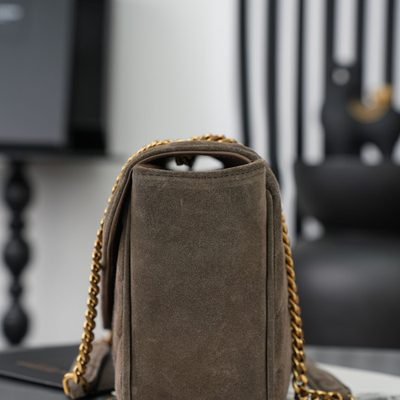 Saint Laurent Loulou Matelassé Suede Shoulder Bag — 8