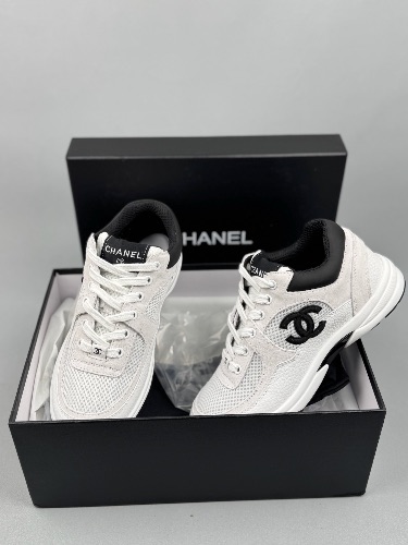 Chanel Women's CC Logo Mesh and Suede Sneakers