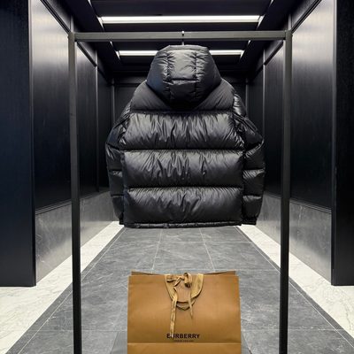 Burberry shiny shell hooded puffer jackets — 9