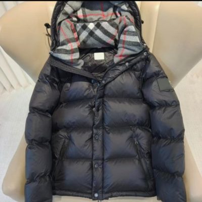 Burberry Halsby Hooded Check Down Jacket — 7