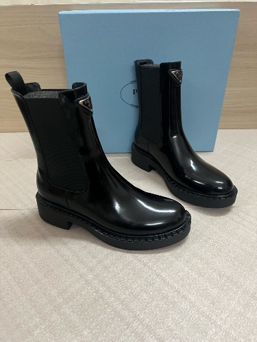 Prada Brushed Leather Chelsea boots in black — 4