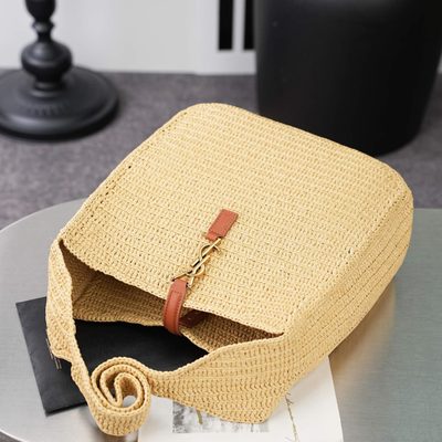 Saint Laurent Le 5 à 7 Raffia Shoulder Bag — 9